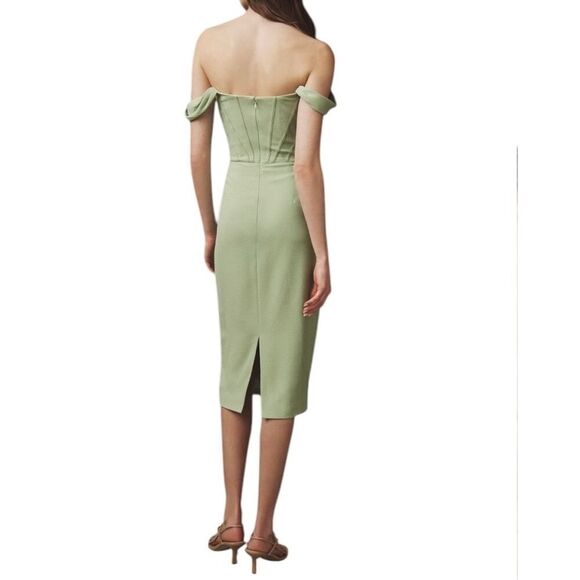 Dress The Population x Anthropologie Vickie Corset Midi Dress Size S Mint - Picture 4 of 8